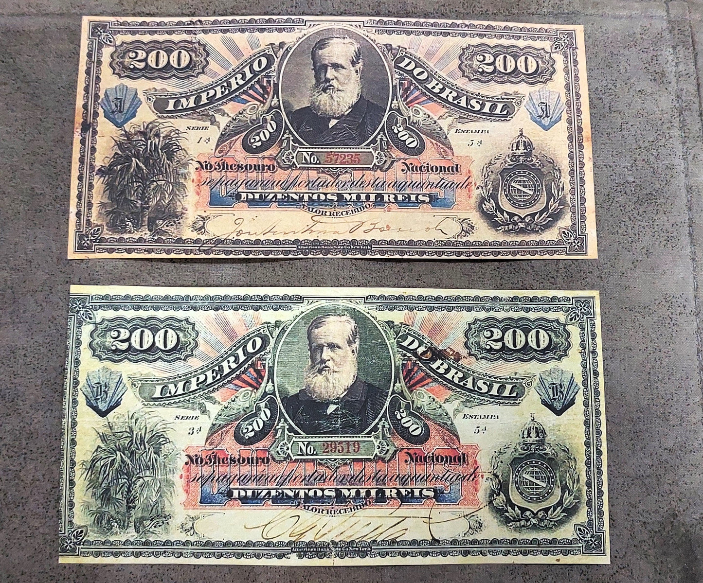 Reprint on paper with W/M Mixed Brazil banknotes 1868 - 1883 y.  FREE SHIPPING !