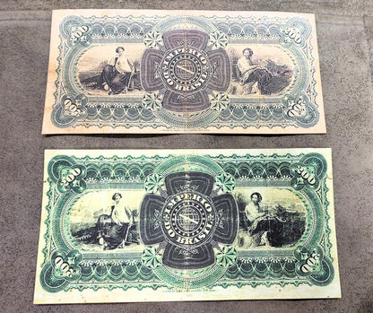 Reprint on paper with W/M Mixed Brazil banknotes 1868 - 1883 y.  FREE SHIPPING !