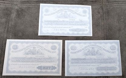 The London Chartered Bank of Australia 5-20 Pound 1870 Notes Back Side