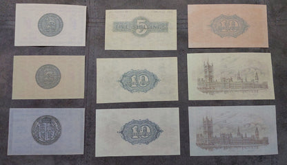 Reprint on paper with W/M Great Britain UK Shilling+Pound 1917-1919 FREE SHIPP.