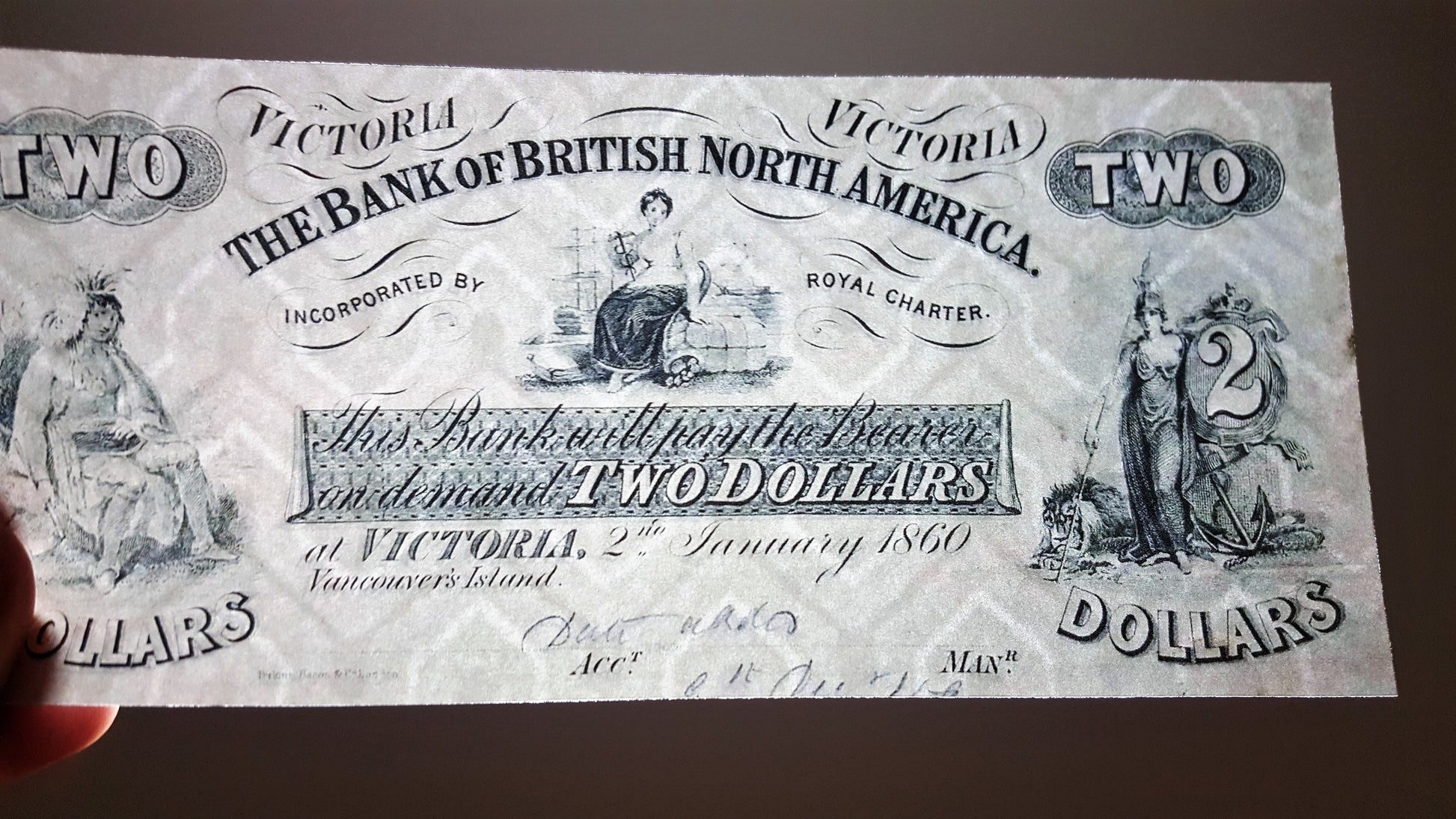 2 dollar 1860 The Bank of British North America