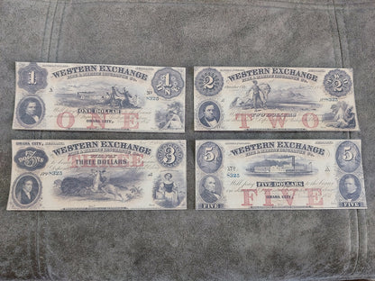 3 Dollar South Carolina Rail Road and 5 Dollar Citizens Bank of Louisiana Notes