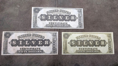 50 Dollar 1880 US Silver Certificate Reverse Side