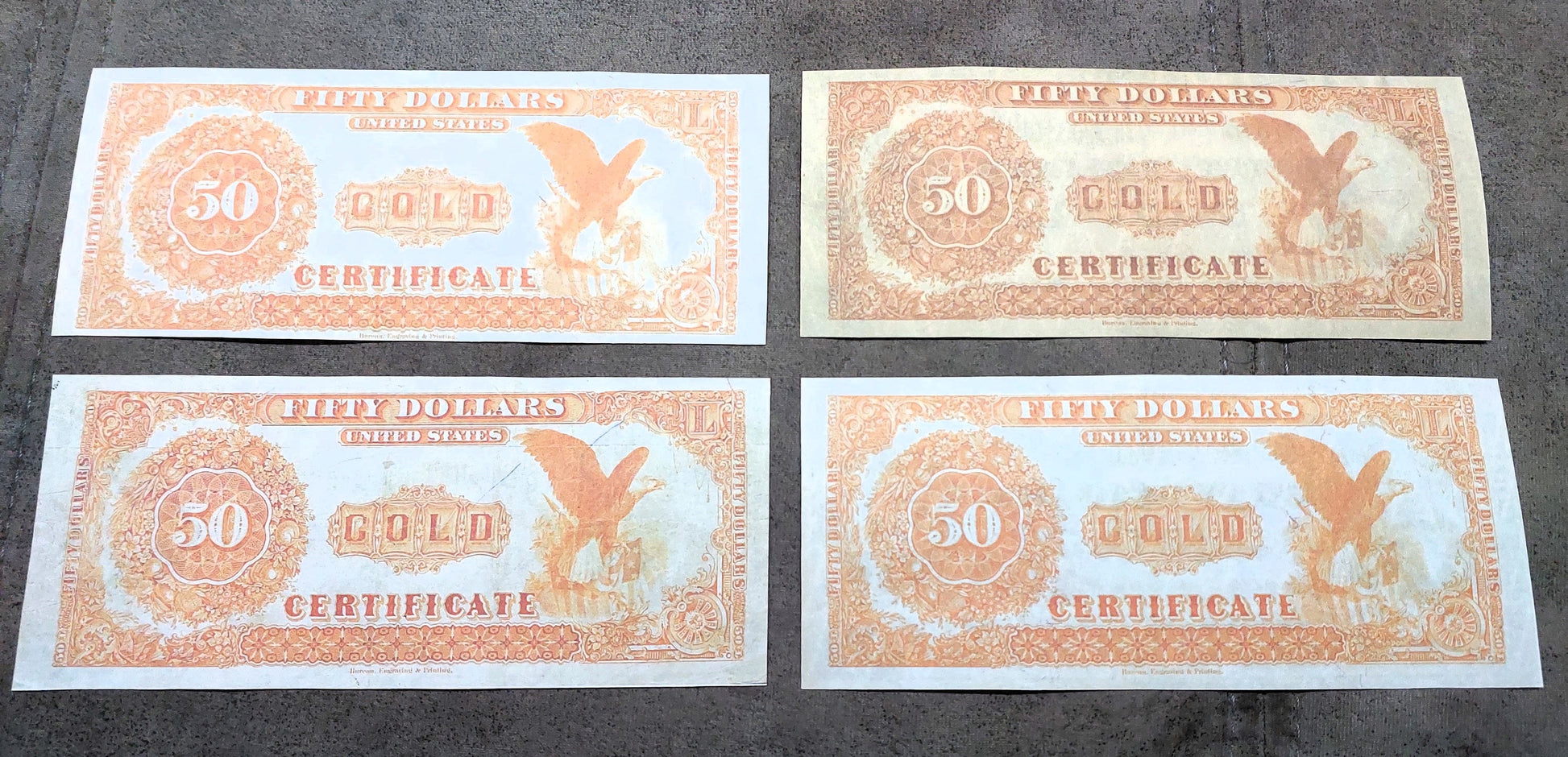 50 Dollar 1882 US Gold Certificate Orange Reverse Side
