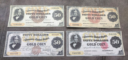 50 Dollar 1882 US Gold Certificate Big Brown, Big Red and Small Flower Seals