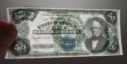 50 Dollar 1891 US Silver Certificate Seal Blue