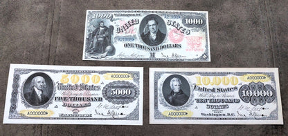 5000 Dollar and 10000 Dollar 1878 High Denomination US legal tender