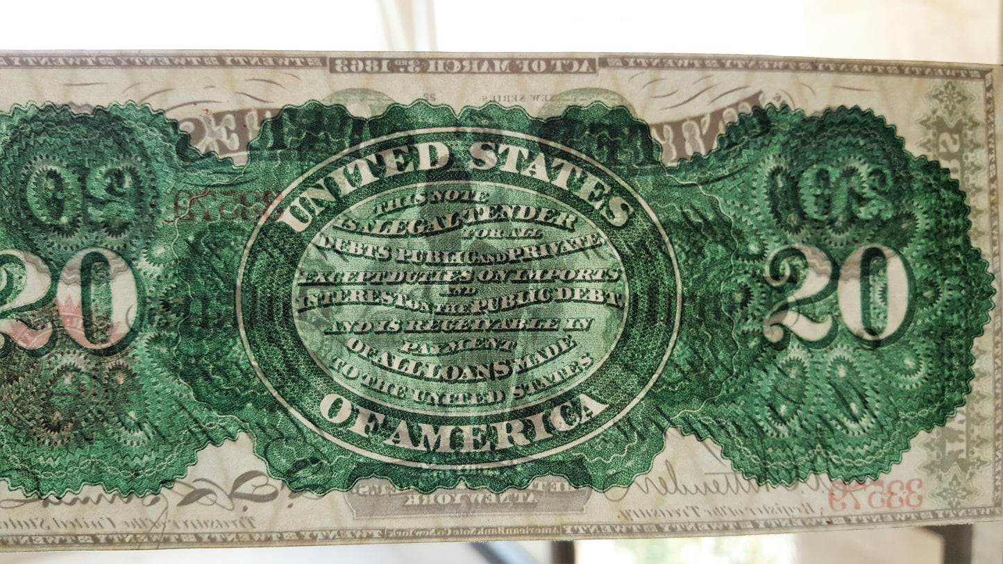 Reprint on paper with W/M United States Demand Notes and Legal tender 1861-1863y