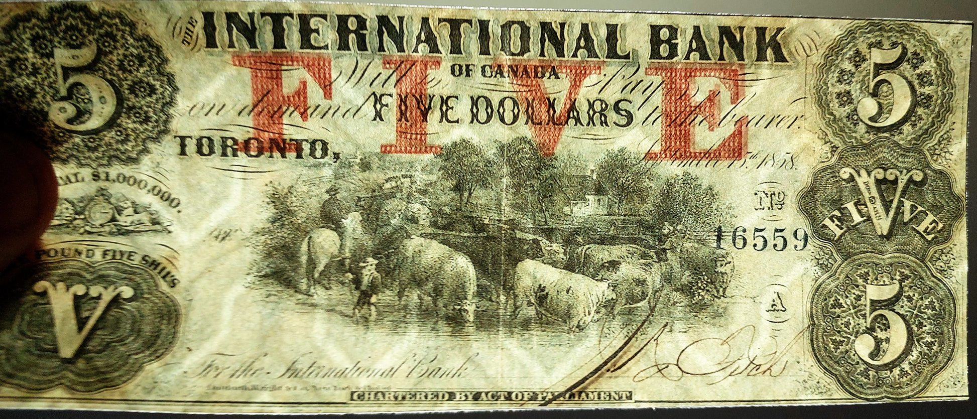 5 dollar 1858 Canada