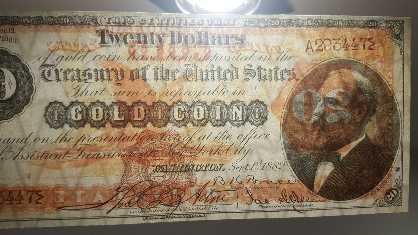 Reprint on paper with W/M United States 1882 All Types Gold Dollar FREE SHIPPING