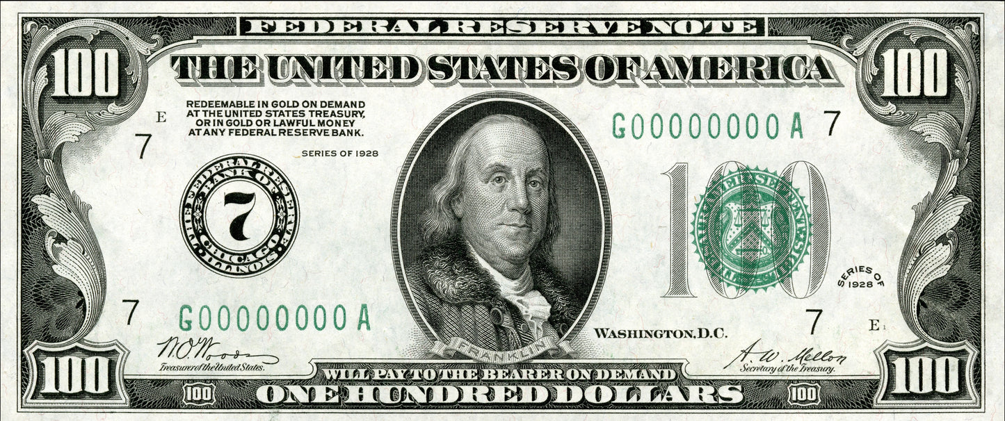 Reprint on paper with W/M United States 100$ – old-style bills. A pack – 20 pieces!!!  FREE SHIPPING!