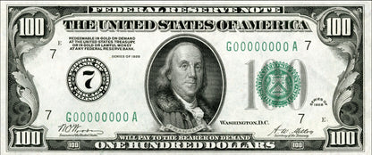Reprint on paper with W/M United States 100$ – old-style bills. A pack – 20 pieces!!!  FREE SHIPPING!