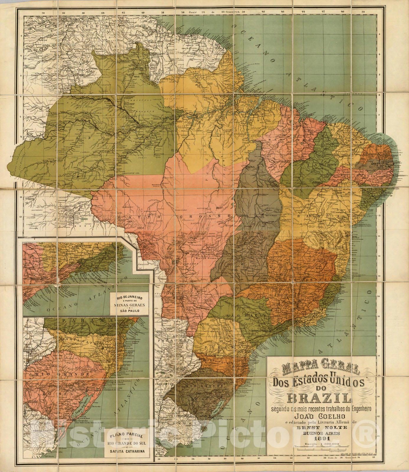 Reprint on paper with W/M Nice Brazil banknotes 1890 - 1891 y.  FREE SHIPPING !