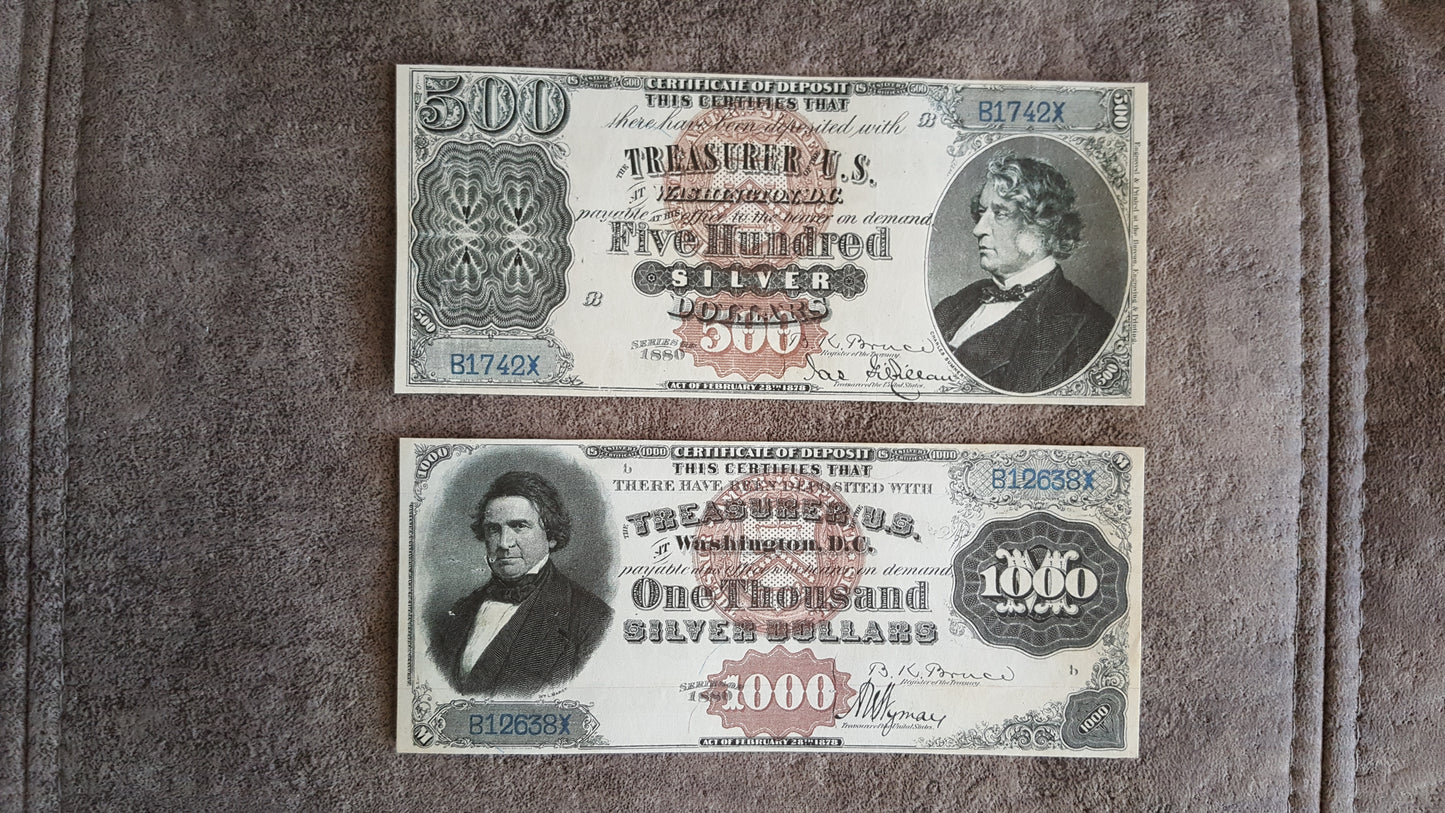 Reprint on paper with W/M United States 1880 Silver Dollar FREE SHIPPING!!!