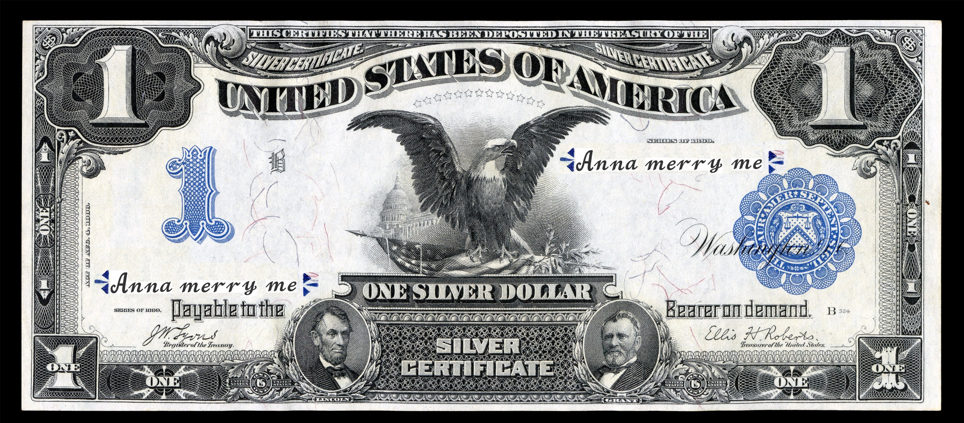 Gift to wife 1 dollar 1899
