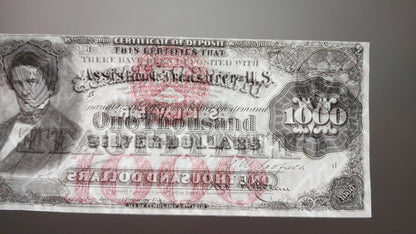 Authentic paper texture and watermark details of US Silver Certificate paper money