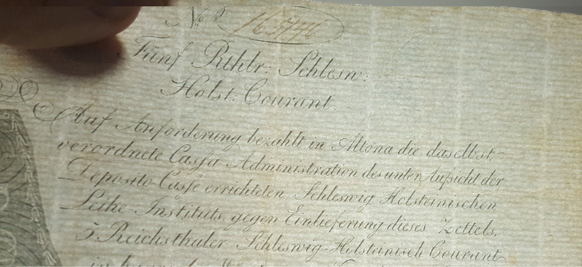Reprint on paper with W/M Old German states, first banknotes 1772-1849 years.