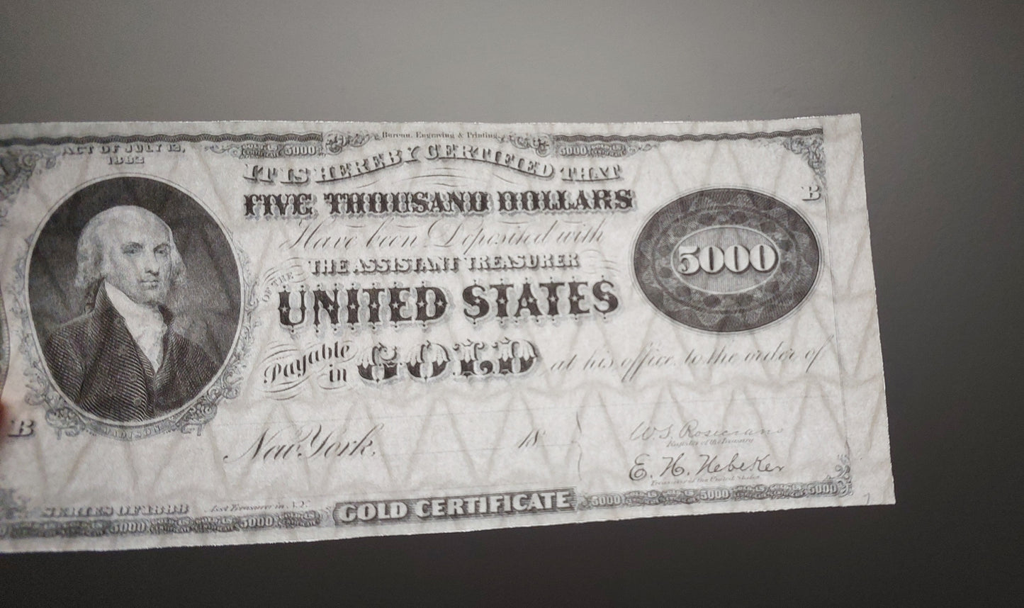 Reprint on paper with W/M United States Gold Certificate 1888-1900 y. FREE SHIPP