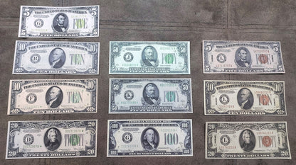 Vintage US Federal Reserve banknotes 1934 and 1935 series historical collection