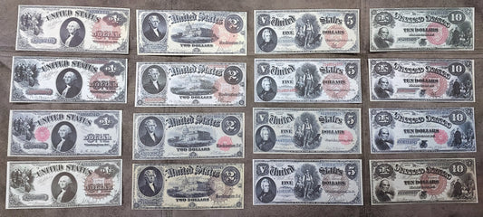 US Large Size Legal Tender Banknotes $1-$10 (1880 Series)