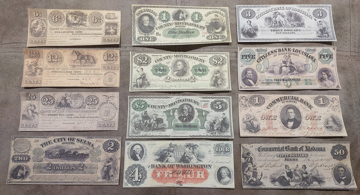 US Obsolete & Fractional Currency 1838-1867 Set C
