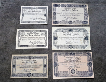 Reimpresión en papel con marca de agua Austria billetes año 1811. ¡¡¡ENVÍO GRATIS!!!

