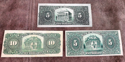 Bank of Montreal 5 Dollar 1911 and 1912 Historical Treasury Notes Reverse