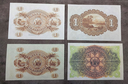 Bank of New Zealand 1 Pound 1890-1903 Specimen Currency Notes Back Side