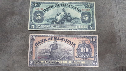 Canada Bank of Hamilton 5 Dollar 1914, 10 Dollar 1914 and 20 Dollar 1914 Notes