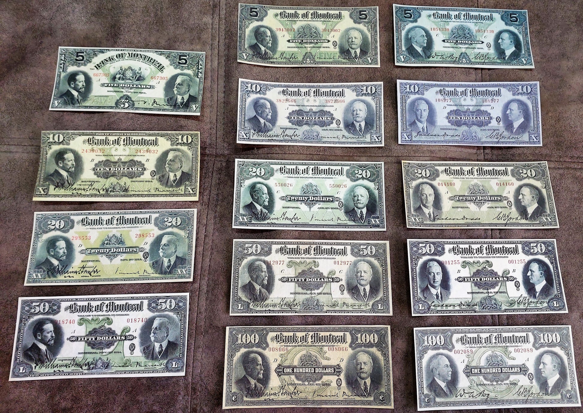 Canada Bank of Montreal 1914-1931 banknote archival facsimile.