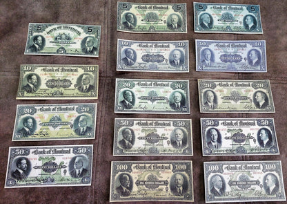 Canada Bank of Montreal 1914-1931 banknote archival facsimile.