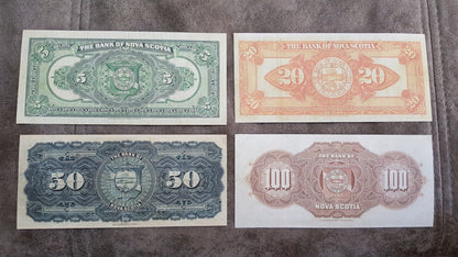Canada Bank of Nova Scotia 5 and 10 Dollar 1924 and 1929 Currency Back Side
