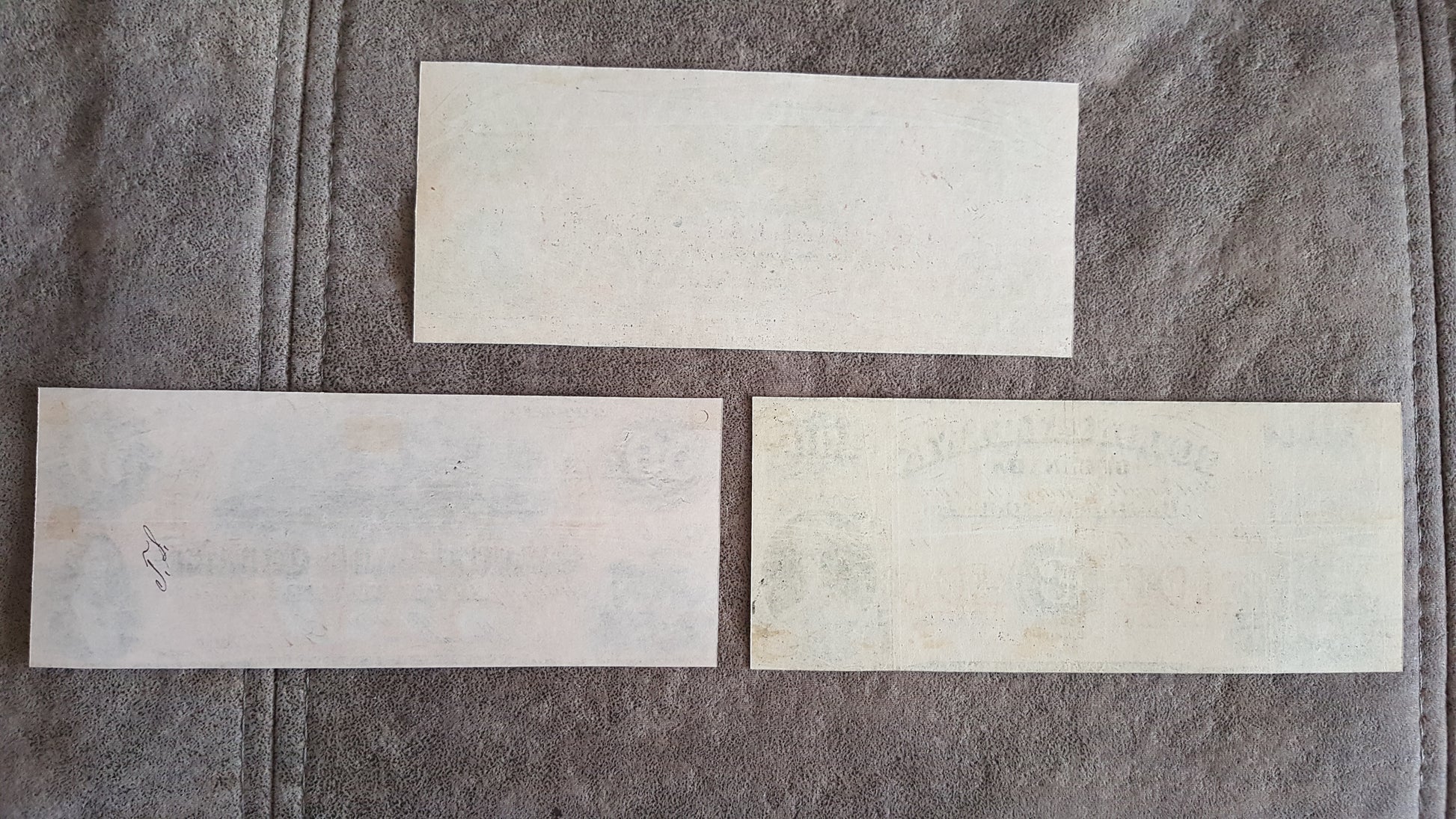 Colonial Bank of Canada High Denomination 50 and 100 Dollar 1859 Notes Reverse