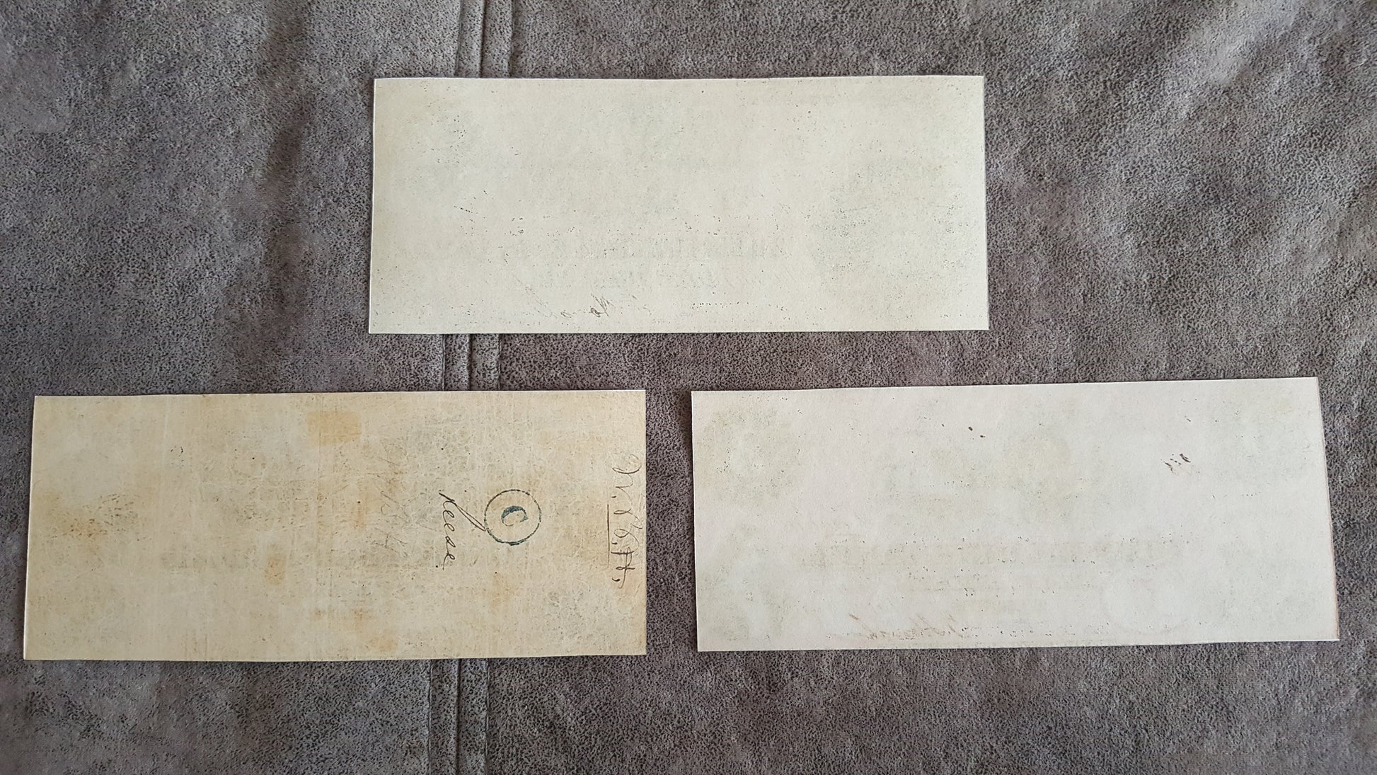 Colonial Bank of Canada 1, 2, 3 and 4 Dollar 1859 Numismatic Notes Back Side