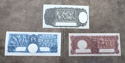 Commonwealth of Australia 1, 5 and 10 Pound 1933-1939 Banknotes Reverse Side