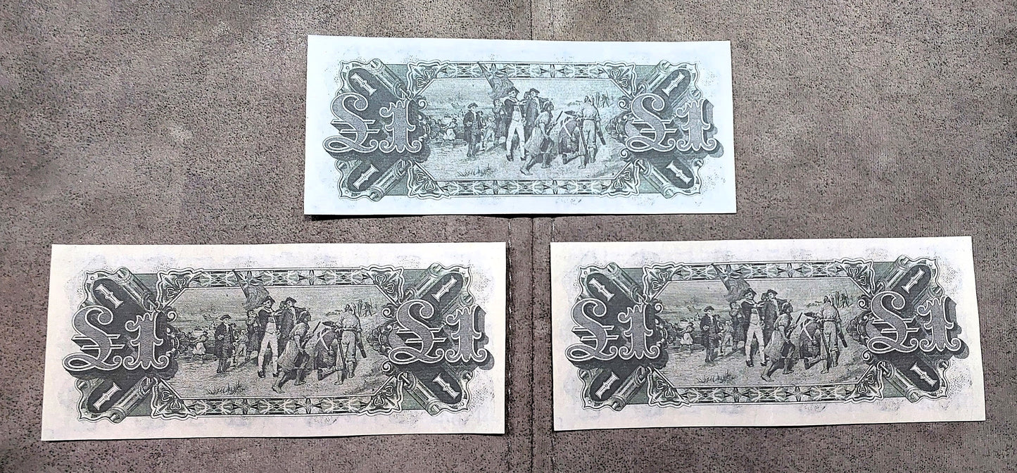 Commonwealth of Australia 1 Pound 1923, 1927 and 1932 Banknotes Reverse Side