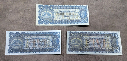 Commonwealth of Australia 5 Pound 1924 Kell, 1927 Riddle and 1932 Riddle Specimen Notes