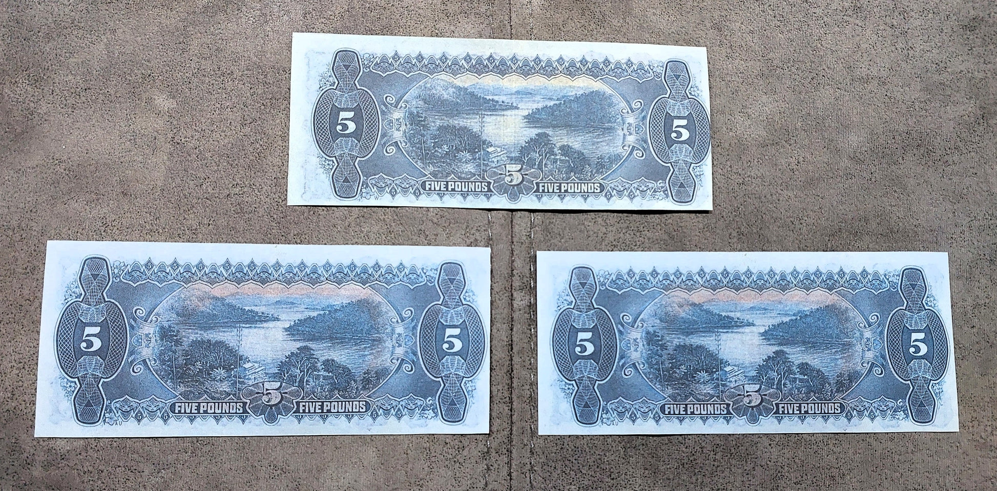 Commonwealth of Australia 5 Pound 1924, 1927 and 1932 Numismatic Notes Back Side