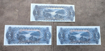 Commonwealth of Australia 5 Pound 1924, 1927 and 1932 Numismatic Notes Back Side
