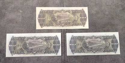 Commonwealth of Australia 1/2 Sovereign 1927 1928 1933 Currency Notes Back Side