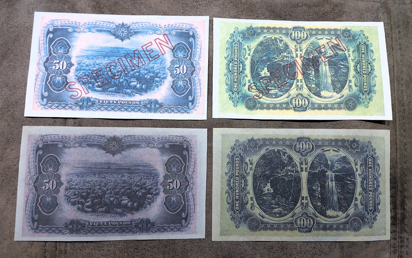 Commonwealth of Australia Rarest 100 Pound 1918 Historical Currency Note Back Side
