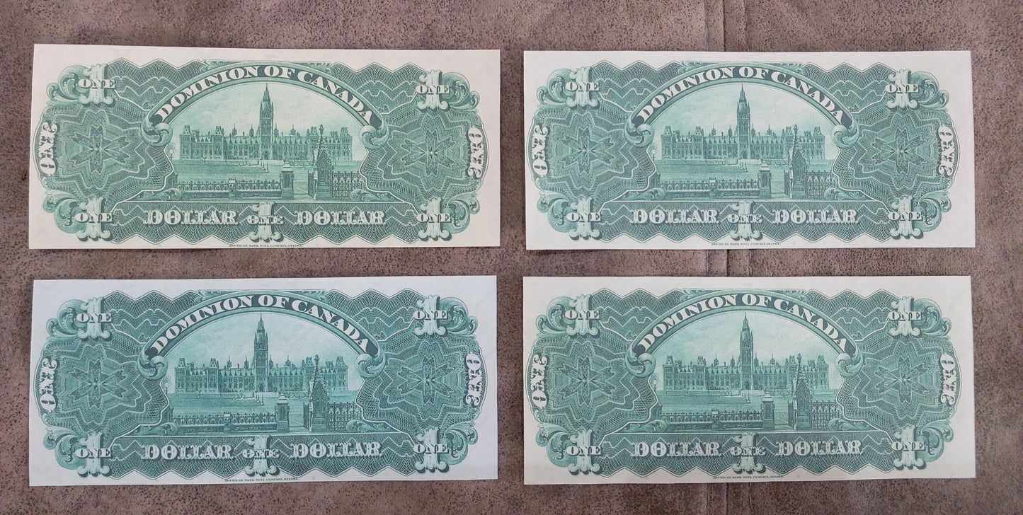 Dominion of Canada 1 Dollar 1911 Black Line and Green Line Notes Reverse