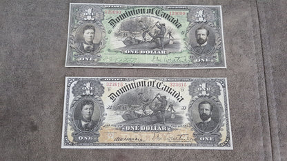 Dominion of Canada 2 Dollar 1887 and 1 Dollar 1897 Treasury Numismatic Notes