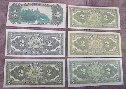 Dominion of Canada 2 Dollar 1914 Treasury Currency Notes Back Side