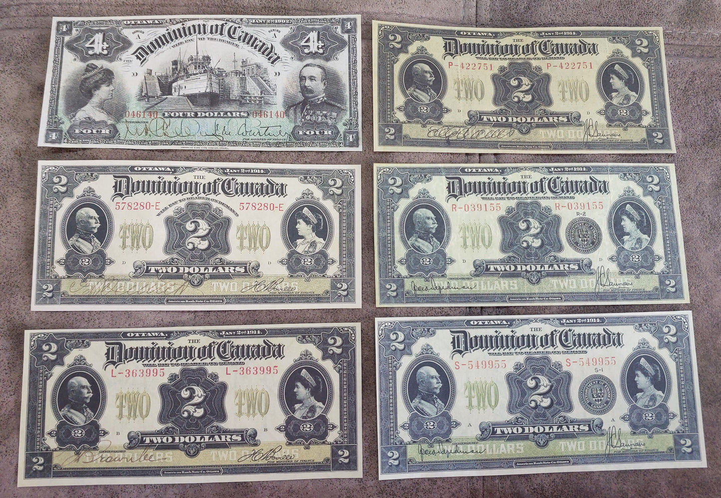 Dominion of Canada 2 Dollar 1914 Series Treasury Specimen Notes