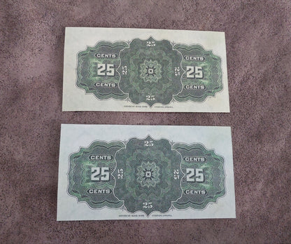 Dominion of Canada 25 Cent 1900 Fractional Currency Notes Back Side