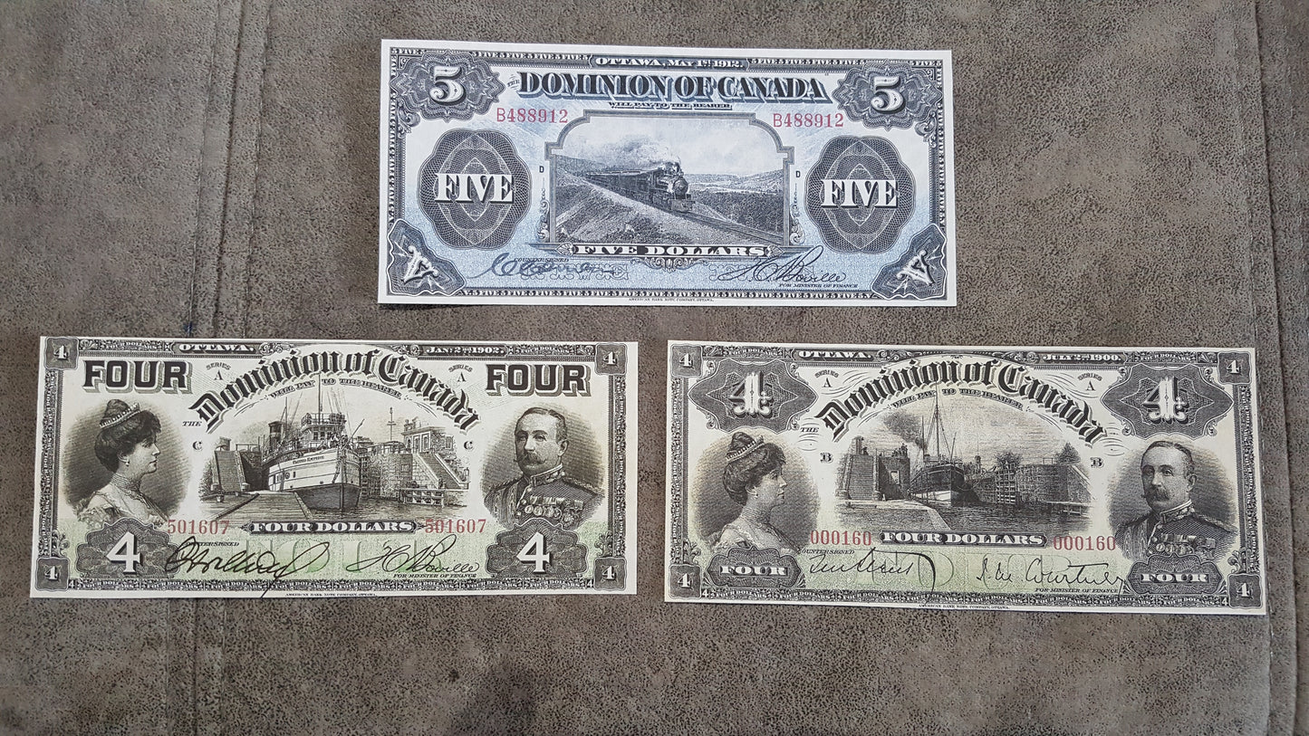 Dominion of Canada 4 Dollar 1902 Series Historical Treasury Numismatic Notes