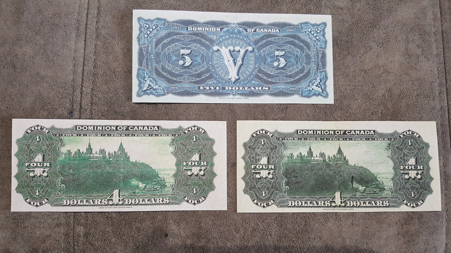Dominion of Canada 4 Dollar 1902 Historical Banknotes Reverse Side