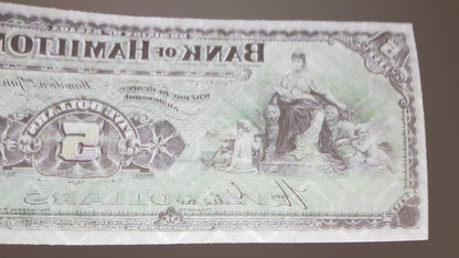 Reprint on paper with W/M Canada Bank of Hamilton 1887 - 1904 y. FREE SHIPPING !