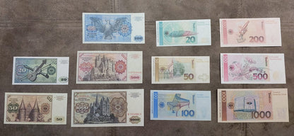 Germany Deutsche Mark Banknotes Set Detailed Reverse Side